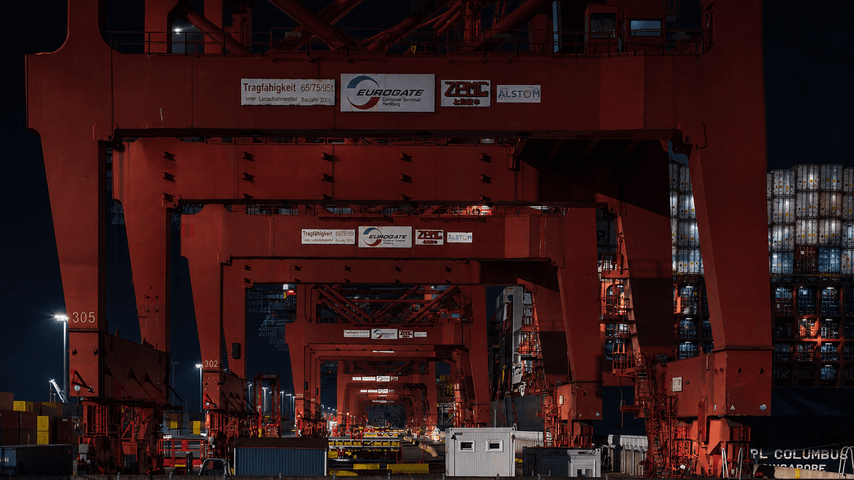 A container terminal at the waterfront.