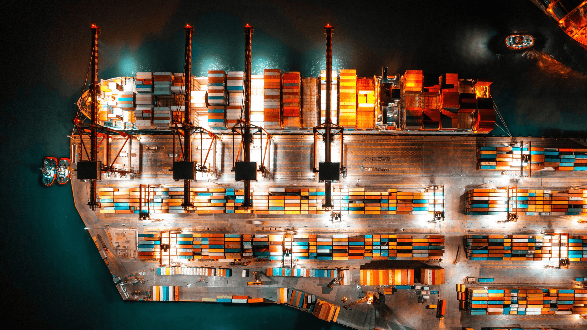 Placeholder for the Relai mission background video — a port at dusk.